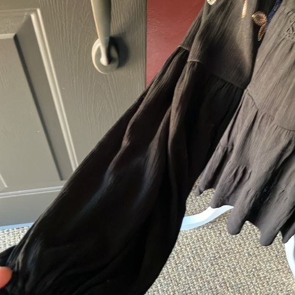 BLUE RAIN @ FRANCESCA’S. BLACK & BLUE & RUST SIZE MEDIUM DRESS. ADORABLE!  NWT - Picture 8 of 10